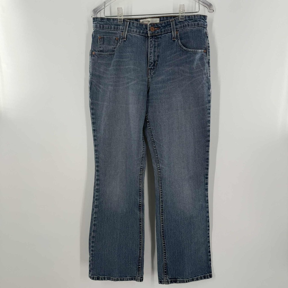 Levis Mid Rise Bootcut Jeans Womens Size 10 M Short Blue Cotton Denim Pant TBT